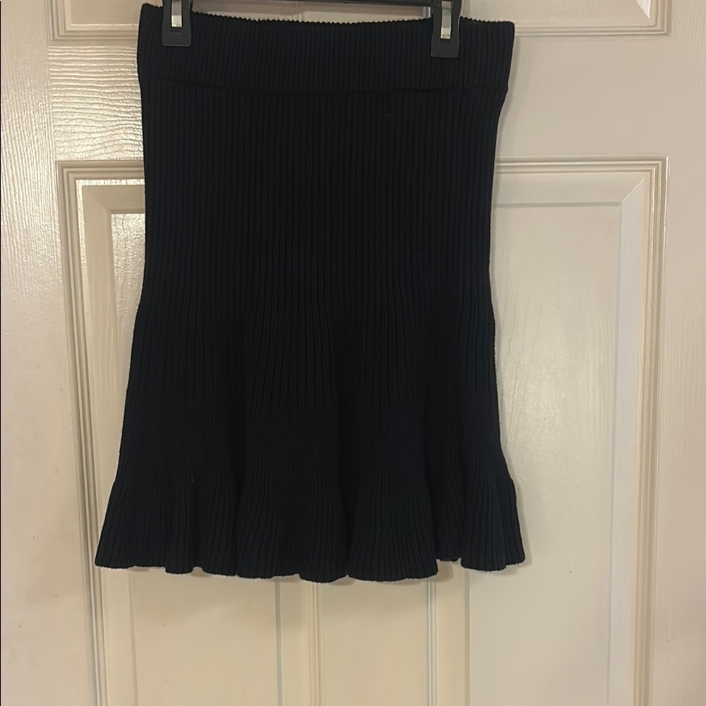 Free People Black Ribbed Mini Skirt